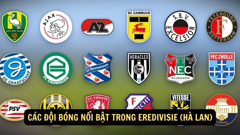 Các đội bóng nổi bật trong Eredivisie (Hà Lan)